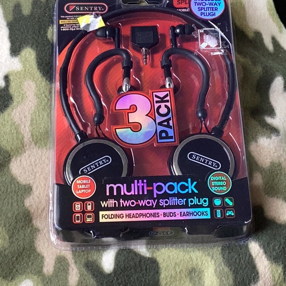Sentry Multi-Pack Headphones with Splitter Plug